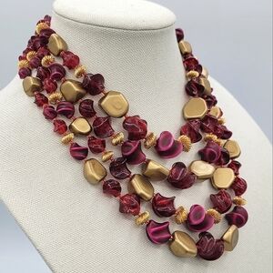 Vintage Necklace Four Strands #1858